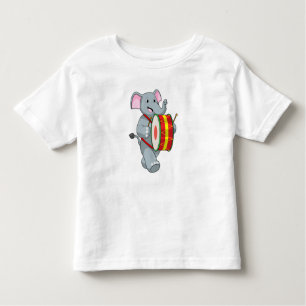 Camiseta Elefante como músico com tambor