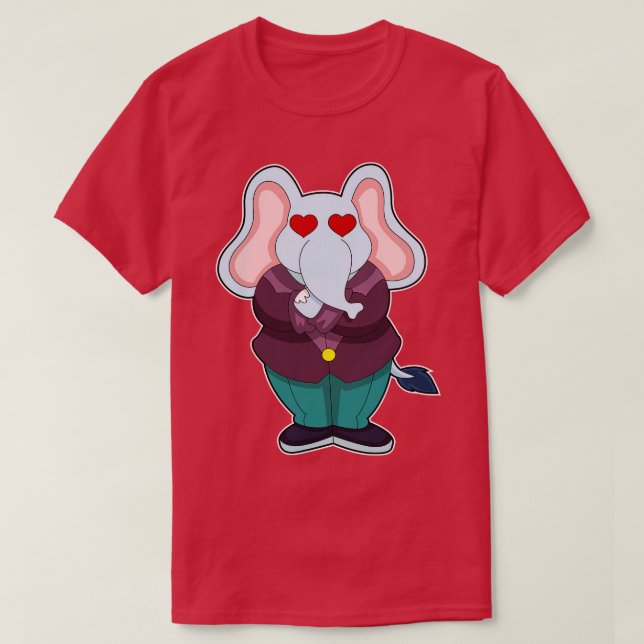 Camiseta Elefante como noivo com roupa (Frente do Design)