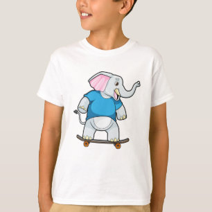 Camiseta Elefante como skater com skate