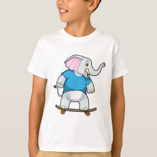 Camiseta Elefante como skater com skate