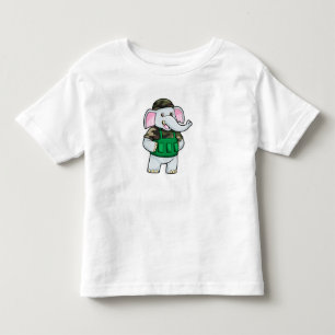 Camiseta Elefante como Soldado com Uniforme e Capacete