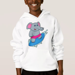 Camiseta Elefante como surfista com surfboard