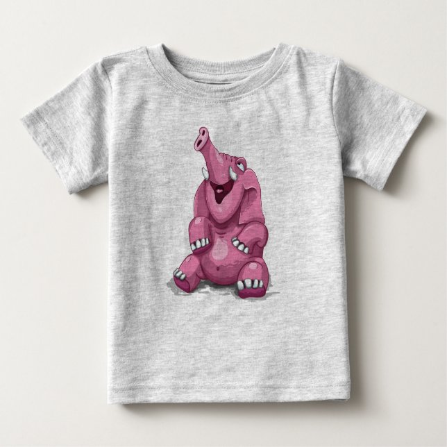 Camiseta Elefante cor-de-rosa bonito (Frente)