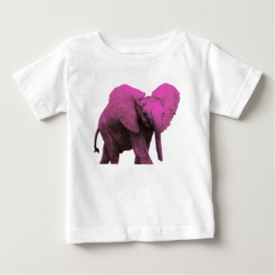 Camiseta Elefante cor-de-rosa para o bebê