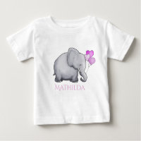 Elefante cor-de-rosa personalizado bonito do bebê
