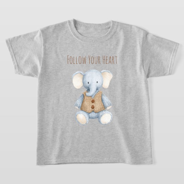 Camiseta Elefante Creme Azul (Postura )