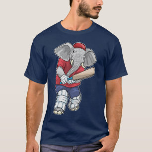 Camiseta Elefante Críquete Taco de críquete Esportes