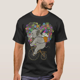 Camiseta Elefante Cute Adora Ciclismo Na Flora De Bike Vint