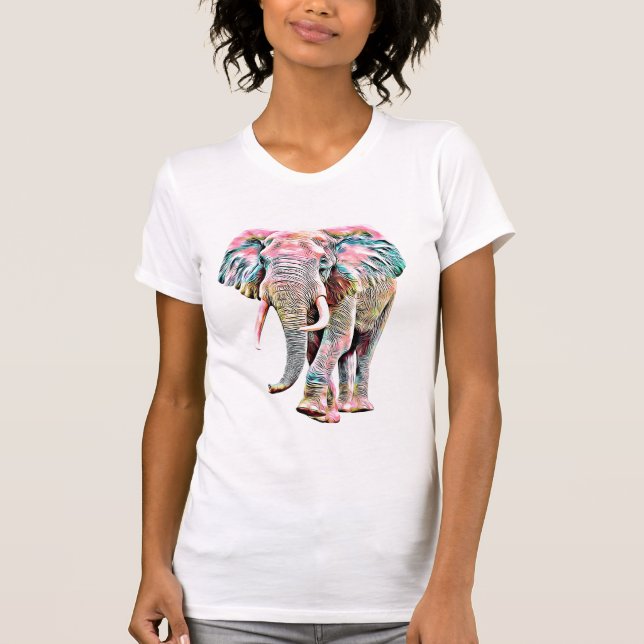 Camiseta elefante da Multi-cor (Frente)