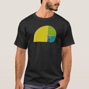 Camiseta Elefante da Proporção Dourada Espiral de Fibonacc