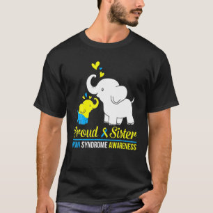 Camiseta Elefante dança Juntos Síndrome de Irmã Orgulhos