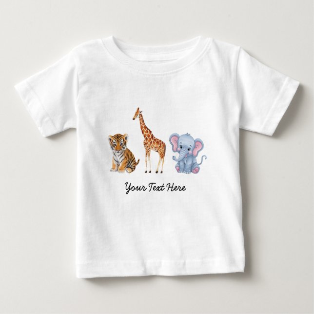 Camiseta Elefante de animais brancos personalizados Tiger G (Frente)