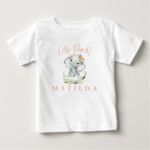 Camiseta Elefante de aquarela e floral personalizado
