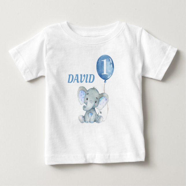 Camiseta Elefante de Balão - Garoto Azul (Frente)