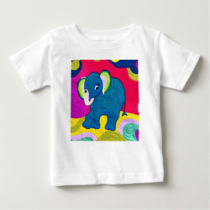 Camiseta Elefante De Bebê Azul E Bonito - Design