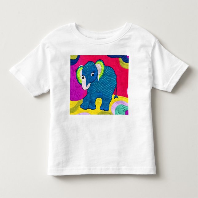 Camiseta Elefante De Bebê Azul E Bonito - Design (Frente)