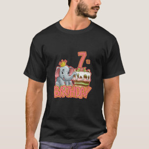 Camiseta Elefante de Bolo de 7 Birthday