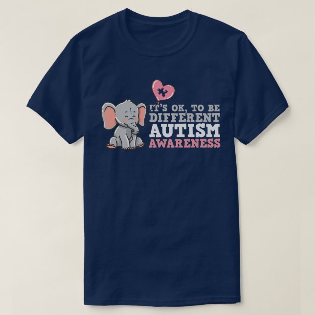 Camiseta Elefante de Consciência Autismo (Frente do Design)