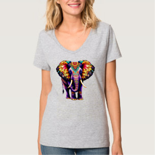 Camiseta Elefante de desenho animado decorativo