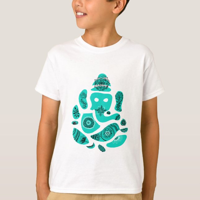 Camiseta Elefante de Lord Ganesh Kids, White (Frente)