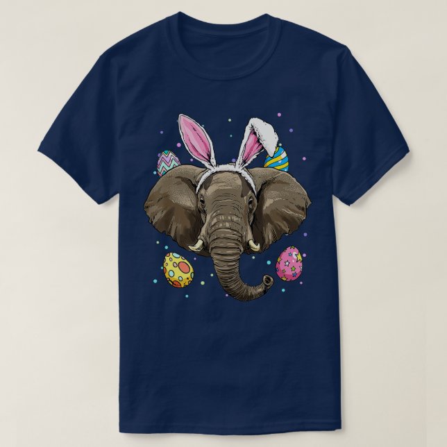 Camiseta Elefante de Páscoa Engraçado da Páscoa Bunny Elefa (Frente do Design)