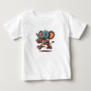Camiseta Elefante de Touchdown: Bebê de Futebol de Cartoon