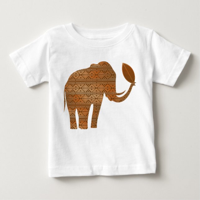 Camiseta Elefante - Design de Arte Tribal (Frente)