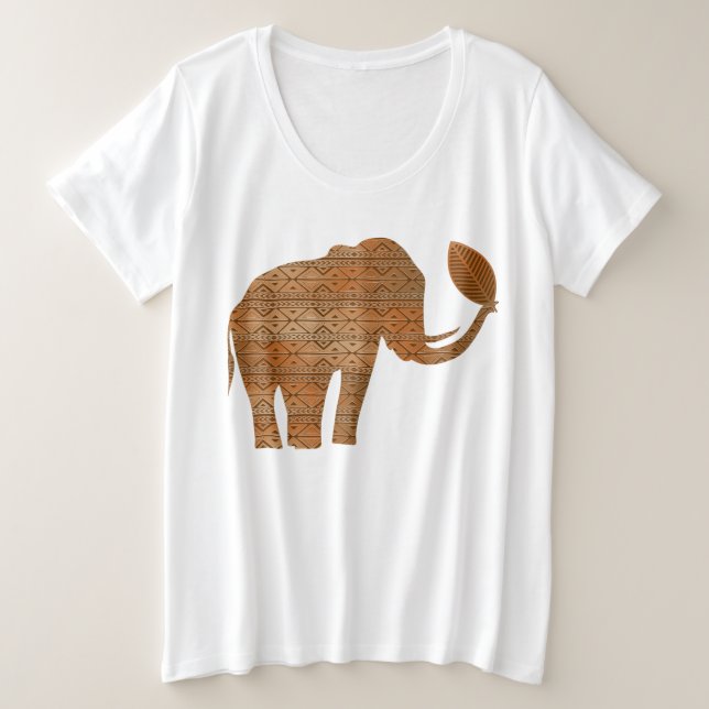 Camiseta Elefante - Design de Arte Tribal (Frente do Design)