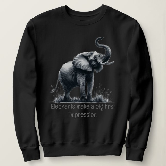 Camiseta Elefante Divertido Grande Primeira Impressão Citan (Frente do Design)