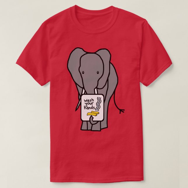Camiseta Elefante Diz Que Lave Suas Mãos (Frente do Design)