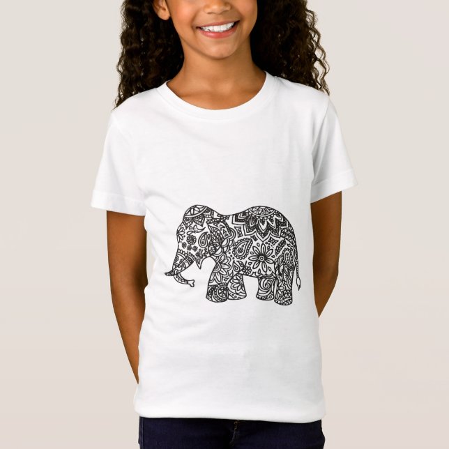 Camiseta Elefante do Doodle (Frente)
