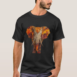 Camiseta Elefante do outono deixa cair a arte artística