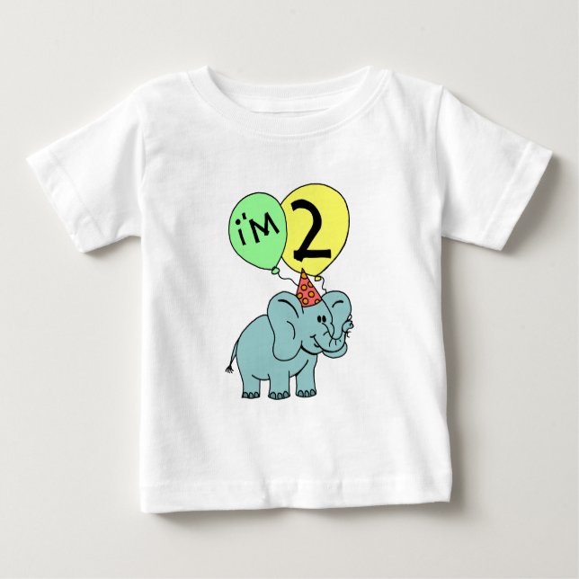 Camiseta Elefante do segundo aniversário (Frente)