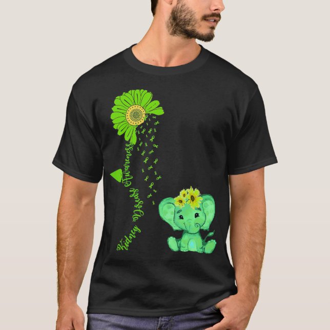 Camiseta Elefante Dor Nos Rins De Girassol Consciência Cost (Frente)
