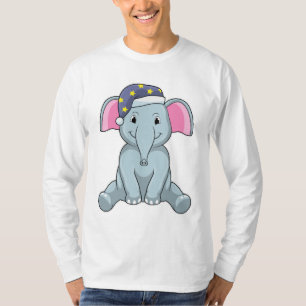 Camiseta Elefante dormindo com boné noturno