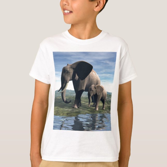 Camiseta Elefante e bebê (Frente)