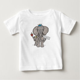 Camiseta Elefante e bebê lindos personalizados