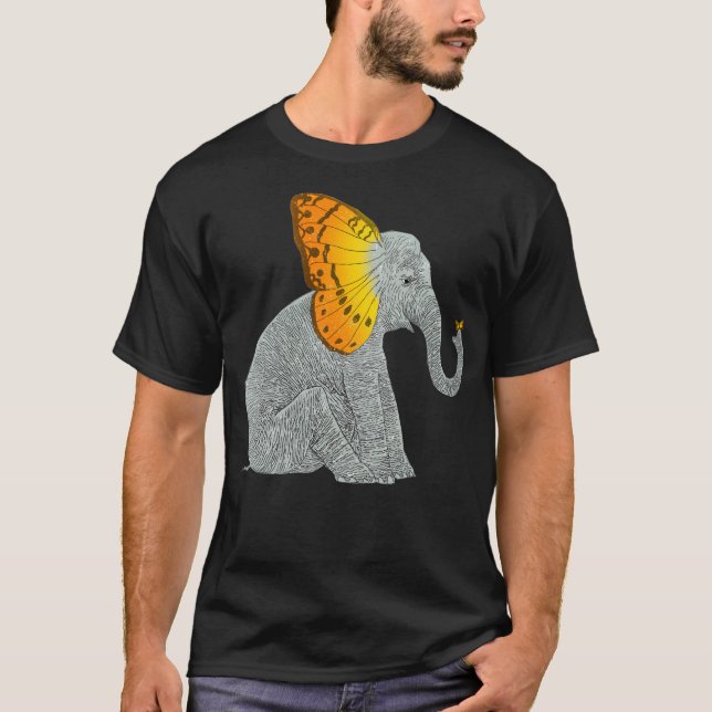 Camiseta Elefante E Borboleta (Frente)