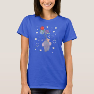 Camiseta Elefante e Coelho no Balão Espacial   Caprichoso 
