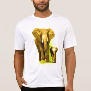 Camiseta Elefante e Elefante Bebê Andando