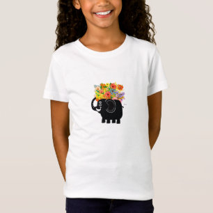 Camiseta Elefante e flores