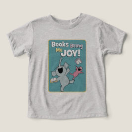 Camiseta Elefante e Livros de Porcos Trazem-me Alegria