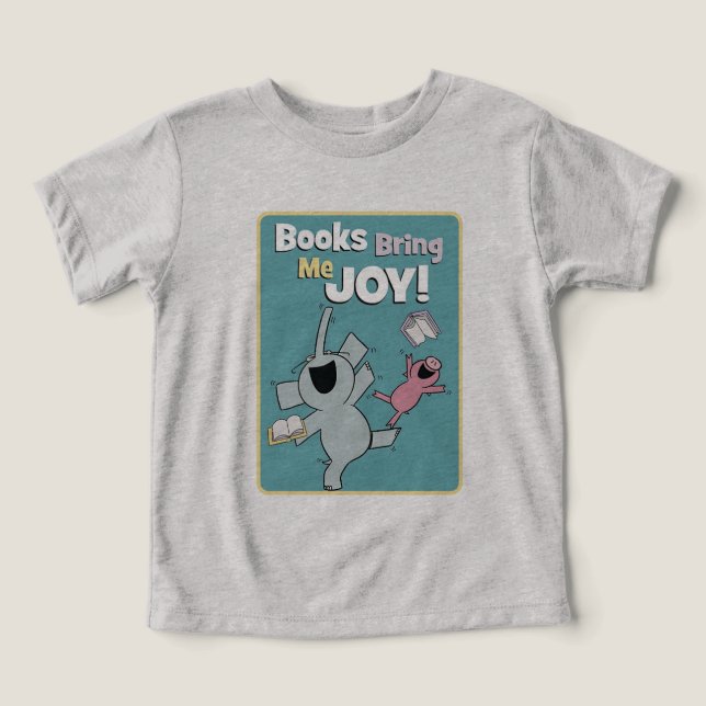 Camiseta Elefante e Livros de Porcos Trazem-me Alegria (Design frontal)