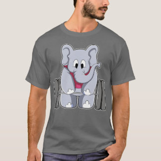 Camiseta Elefante em Bodybuilding com Barbell