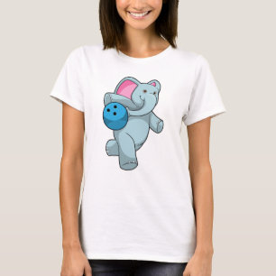 Camiseta Elefante em Boliches com Bola de boliche