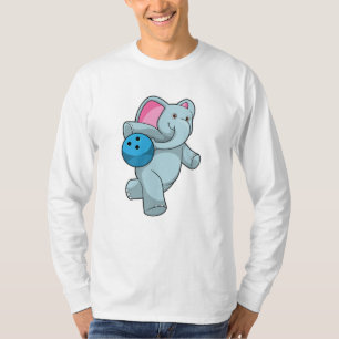 Camiseta Elefante em Boliches com Bola de boliche