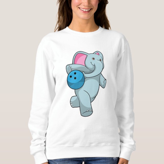 Camiseta Elefante em Boliches com Bola de boliche (Frente)