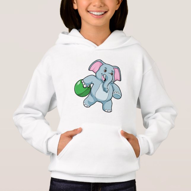 Camiseta Elefante em Boliches com Bola de boliche (Frente)