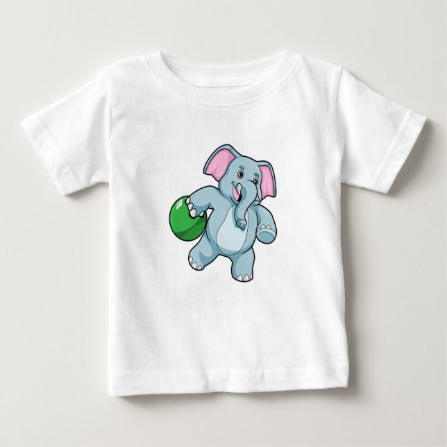 Camiseta Elefante em Boliches com Bola de boliche (Frente)