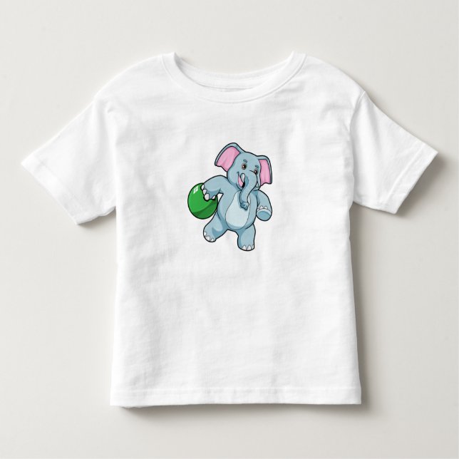 Camiseta Elefante em Boliches com Bola de boliche (Frente)
